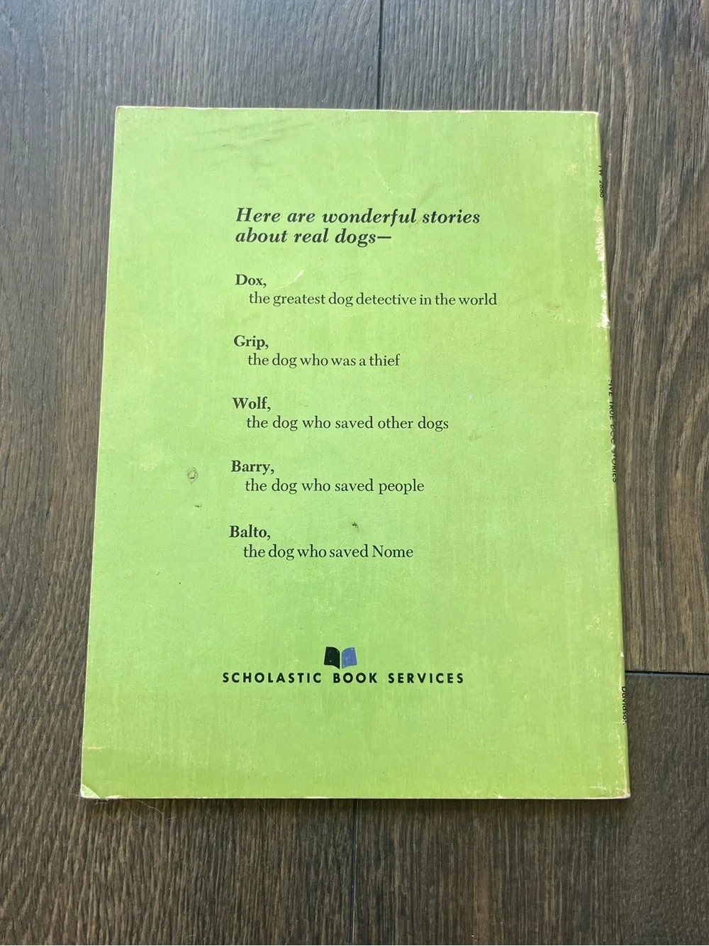 Vintage Original 1977 Copy of “Five True Dog Stories” Children's Book